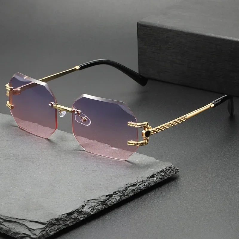 Nouveauté Lunettes de soleil sans monture femme 2026 Tendance Mode Lunettes Protection solaire Luxe Femme Lentes De Sol Mujer Lunette Soleil Femme