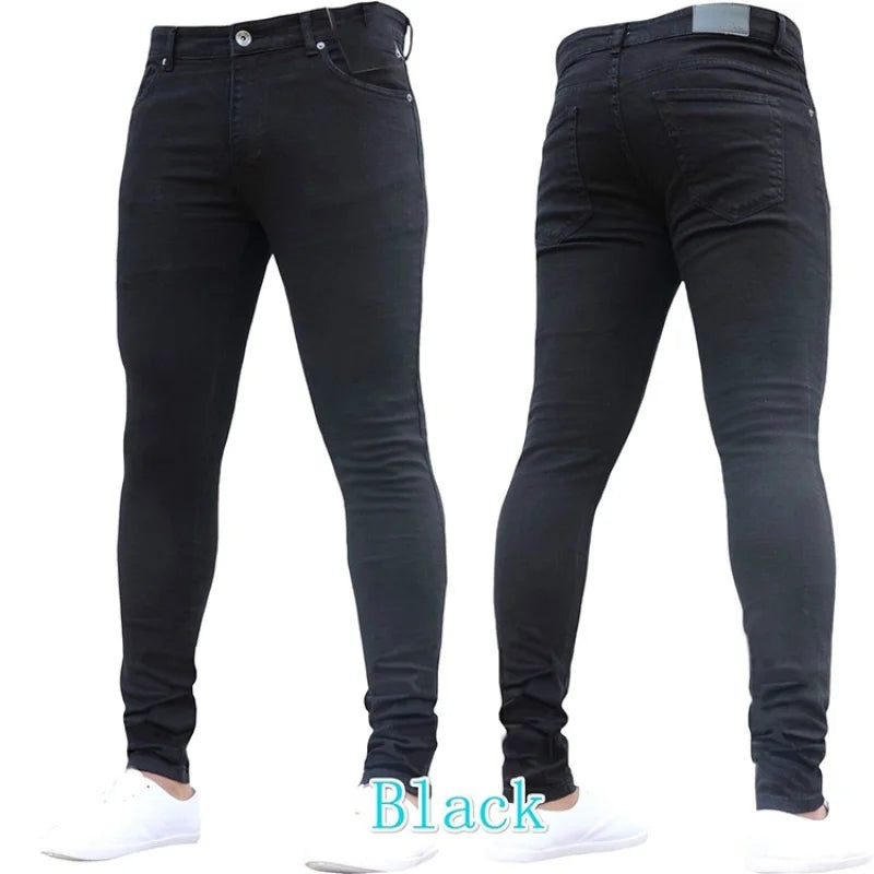 Men's Stretch Straight Leg Jeans – Casual Streetwear Denim for All Seasons