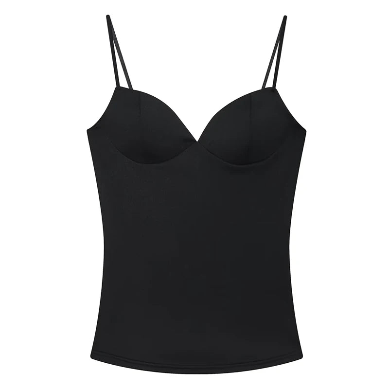 Crop Top Corset Femme - Bustier Dos Nu Noir