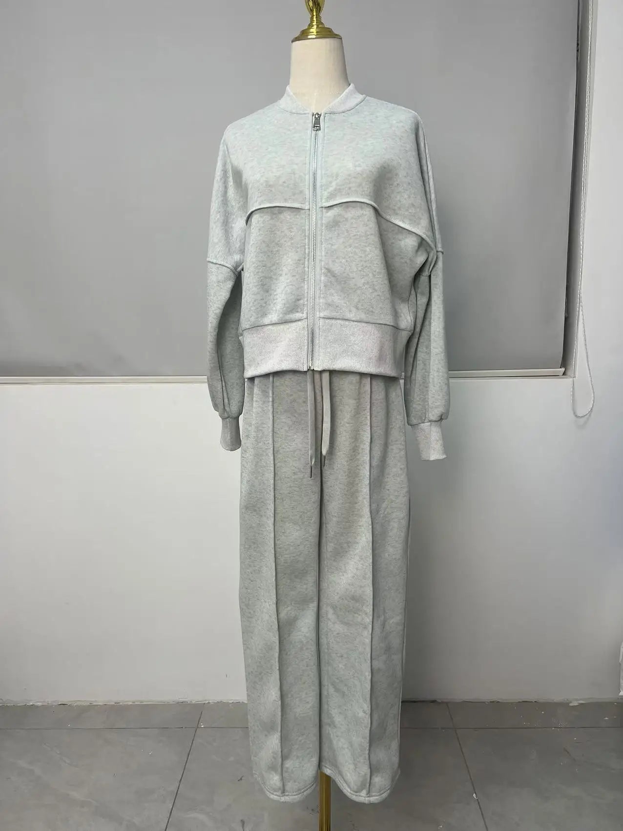 Ensemble Femme 2 Pièces Casual - Veste Zippée Pantalon Poches Automne 2025