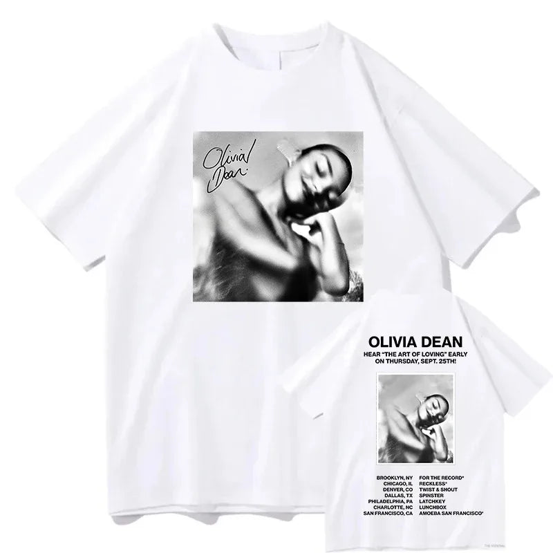 Tees Fashion Olivia Dean The Art of Loving T-shirts Cotton Loose Women_Men Tshirts Casual Male Female Short Sleeves