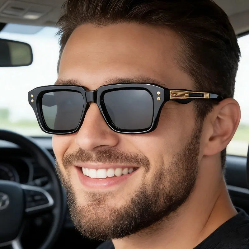 Square Rivet Sunglasses — Vintage Unisex UV400