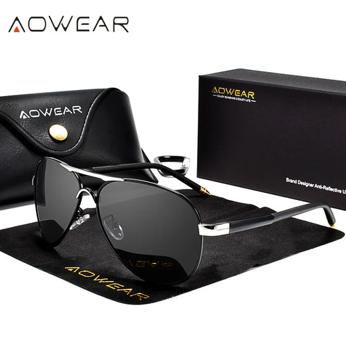 AOWEAR Aviator Sunglasses – Polarized Mirror UV400 Men's