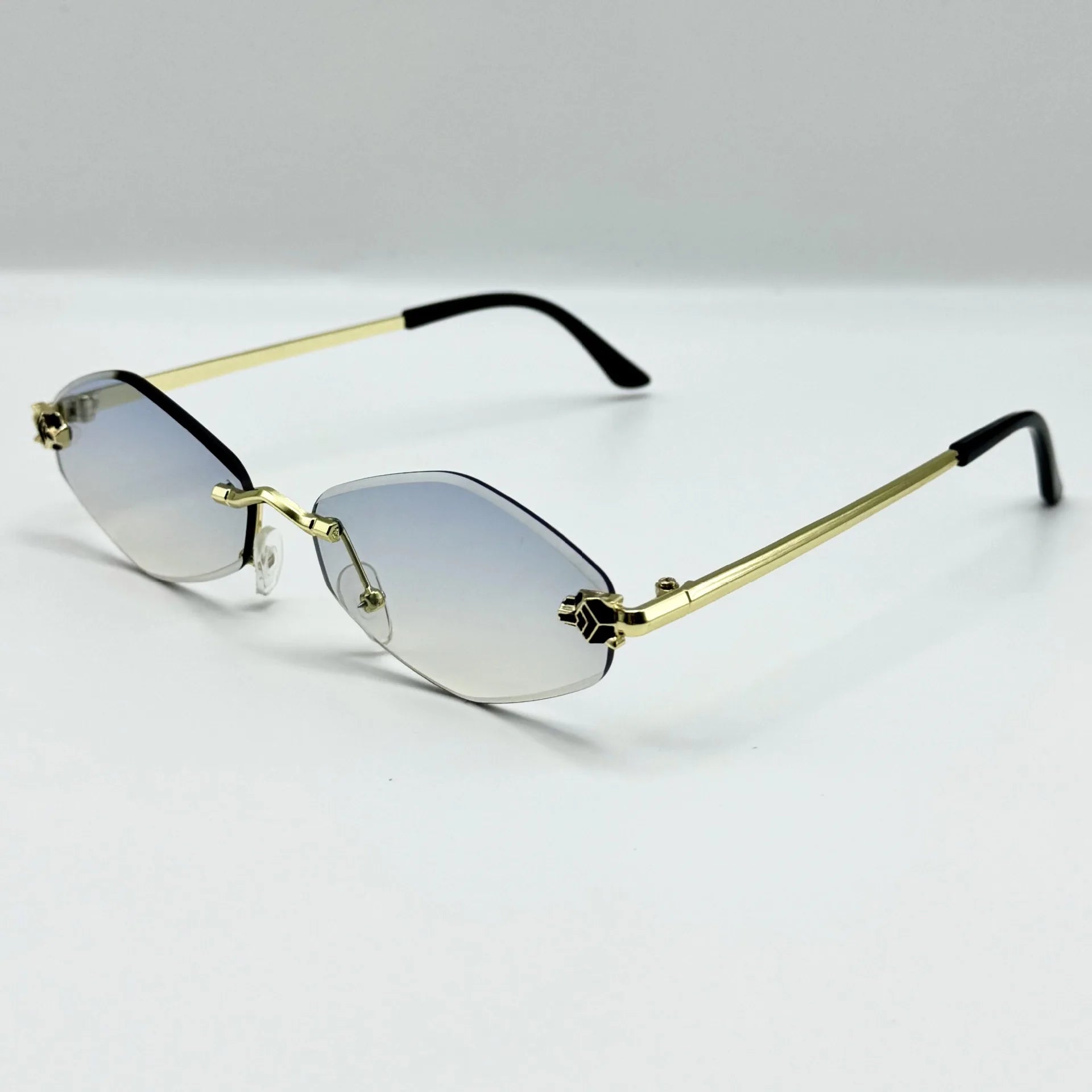 Lunettes de soleil polygonales mode pour femmes, lunettes de soleil de luxe en losange pour femmes, monture métallique vintage, lunettes de soleil pour femme