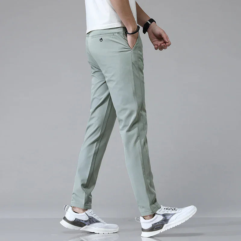 Men's Slim Fit Casual Trousers – Breathable Stretch for Golf & Sport