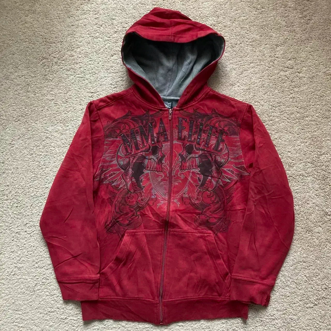 Y2K Street New Fashion Oversized Skull Print Sweater Hoodie Men Harajuku Vintage Hip Hop Popular Casual Sports Hooded Sweater