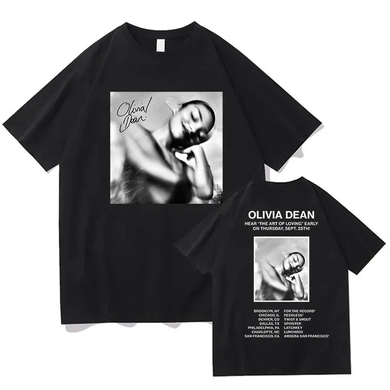 Tees Fashion Olivia Dean The Art of Loving T-shirts Cotton Loose Women_Men Tshirts Casual Male Female Short Sleeves