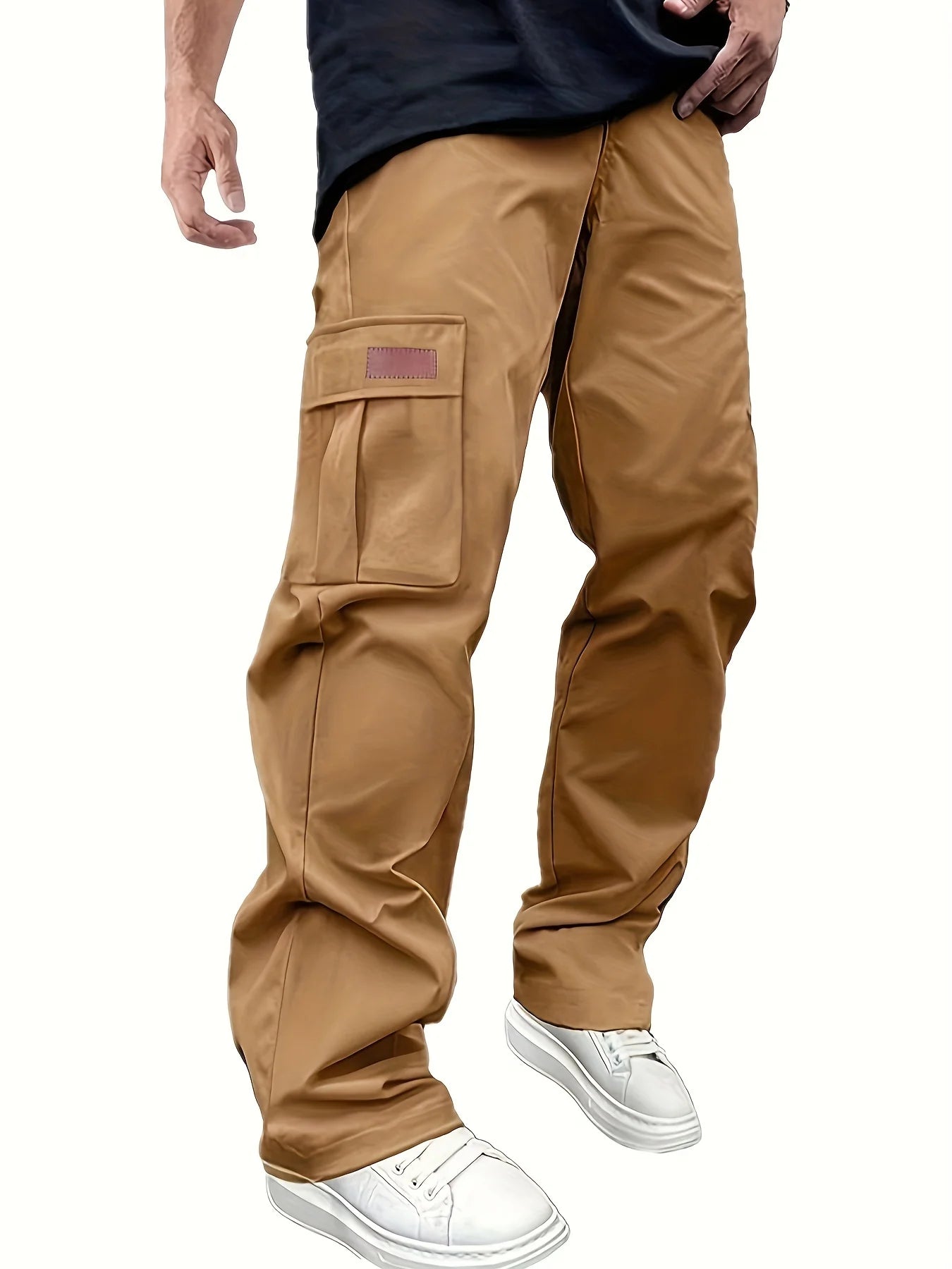 2026 new men's workwear pants, European and American men's loose straight casual pants, men's workwear pocket pants