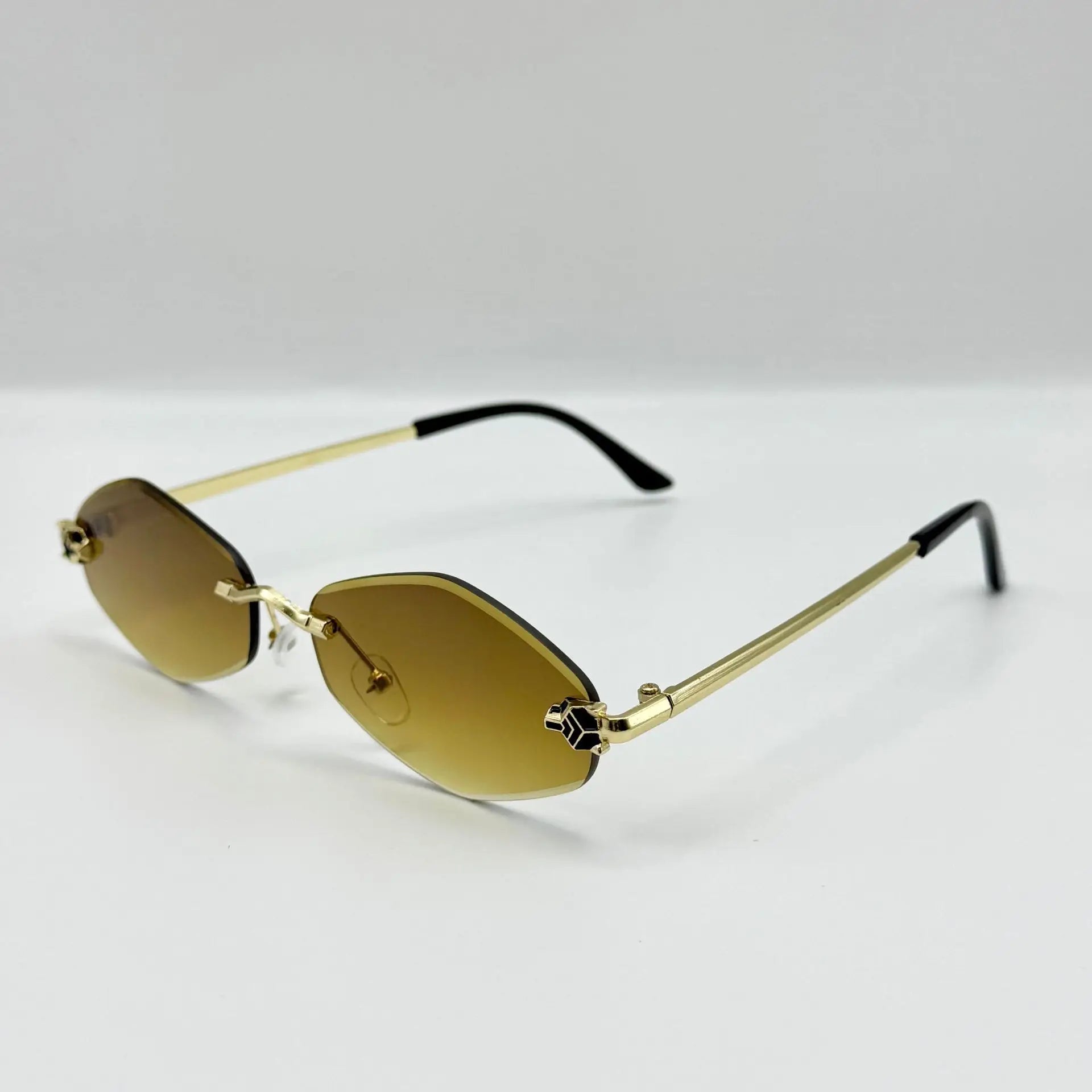 Lunettes de soleil polygonales mode pour femmes, lunettes de soleil de luxe en losange pour femmes, monture métallique vintage, lunettes de soleil pour femme