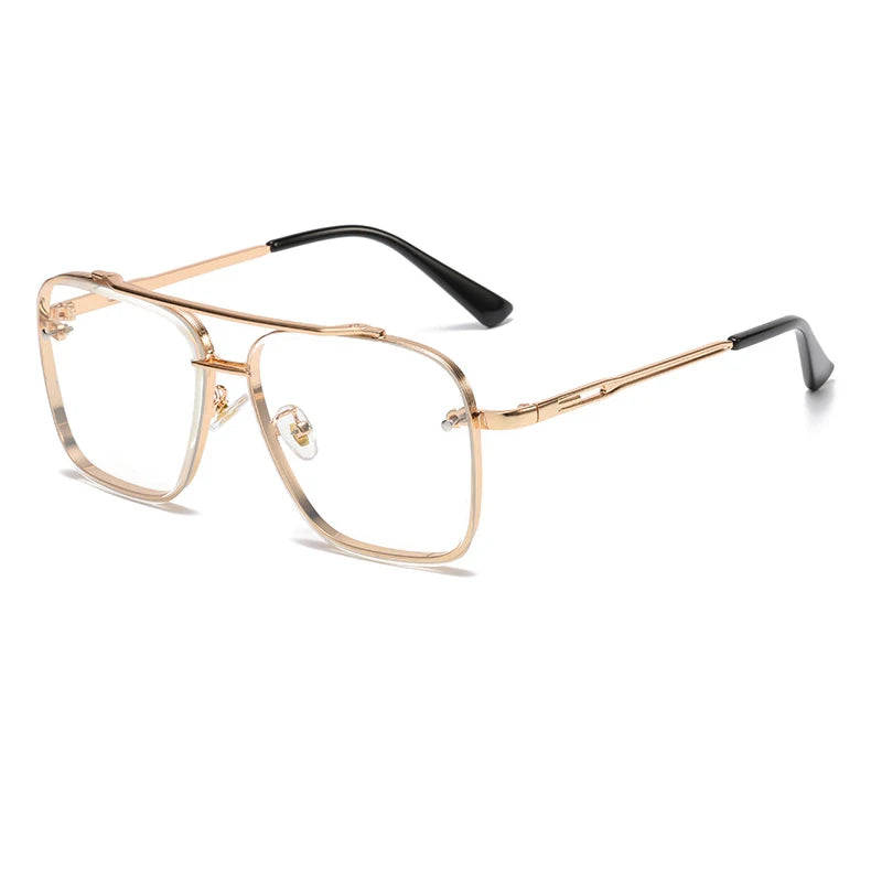 Nouvelles Lunettes de Soleil Dégradées pour Hommes, Monture Métallique Tendance, Grande Taille, Design de Marque, Luxe, Lunettes de Soleil Homme