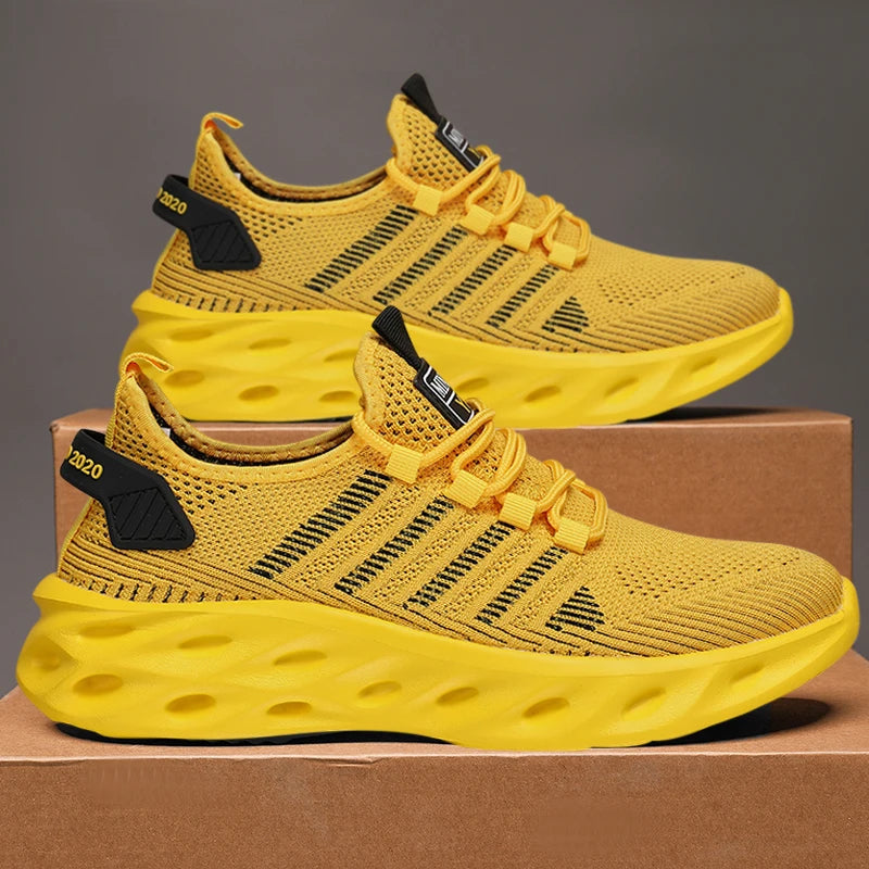 Sneakers Running Unisexe Respirantes - Jaune