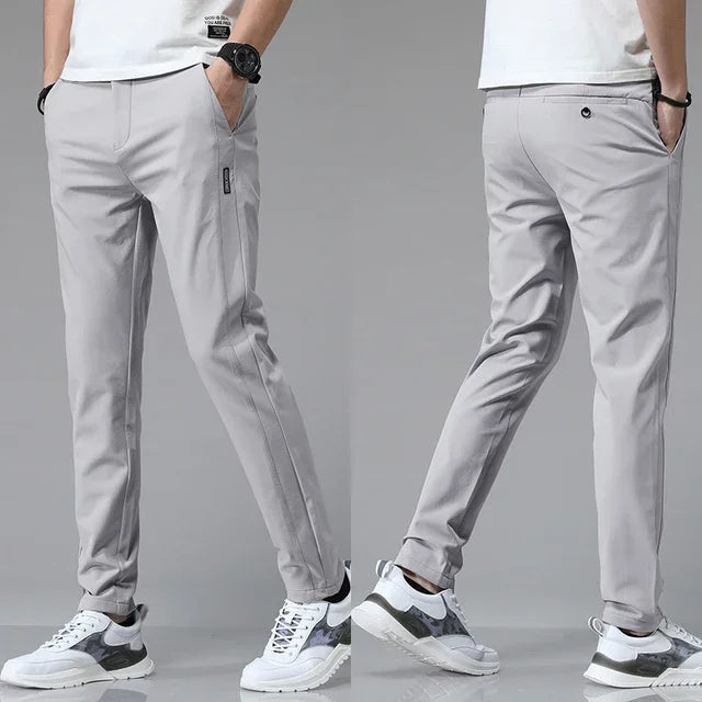 Men's Slim Fit Casual Trousers – Breathable Stretch for Golf & Sport