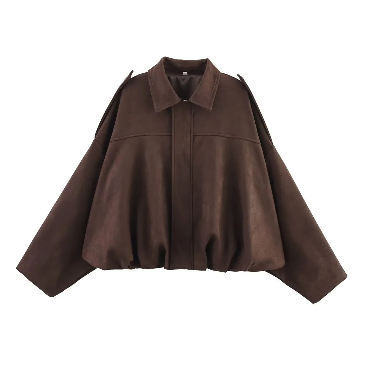 Women's Bomber Jacket – Suede Zip-Up Long Sleeves with Pockets | Streetwear Style