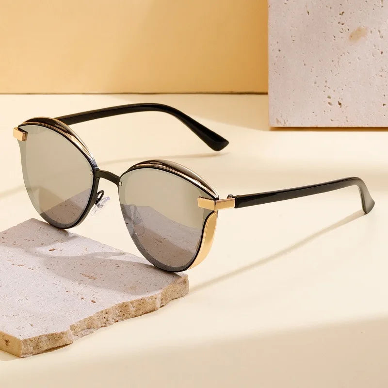 Lunettes de soleil polarisées pour femme de luxe rondes, lunettes de soleil pour femme, nuance, lunettes de soleil femme