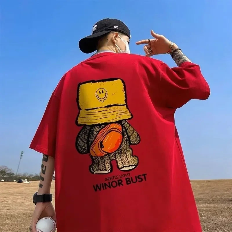 Men's Korean style short sleeved T-shirt in plus size M-8XL