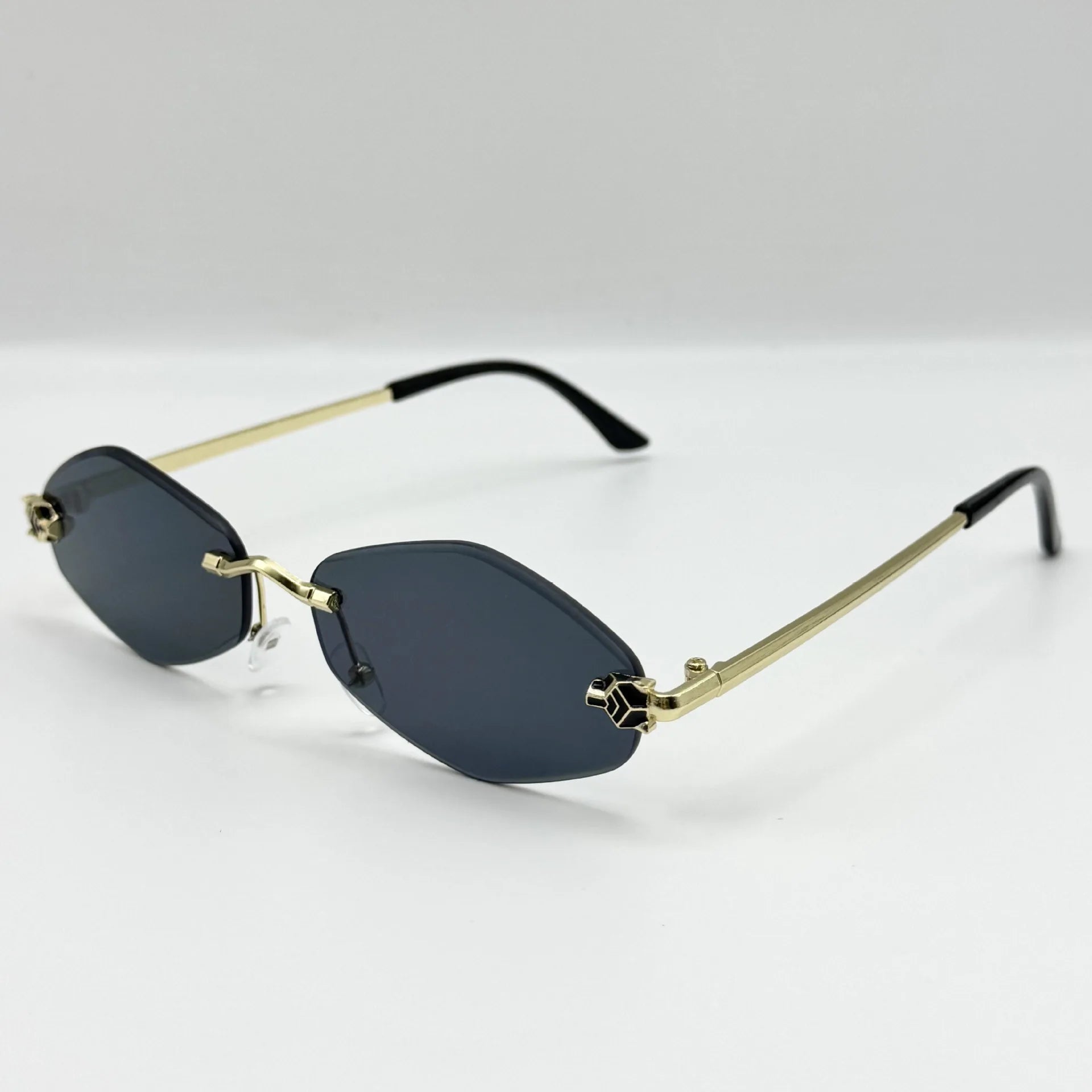 Lunettes de soleil polygonales mode pour femmes, lunettes de soleil de luxe en losange pour femmes, monture métallique vintage, lunettes de soleil pour femme