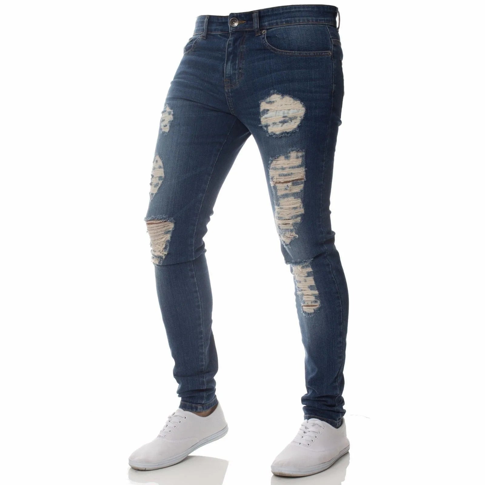 Men's Stretch Straight Leg Jeans – Casual Streetwear Denim for All Seasons