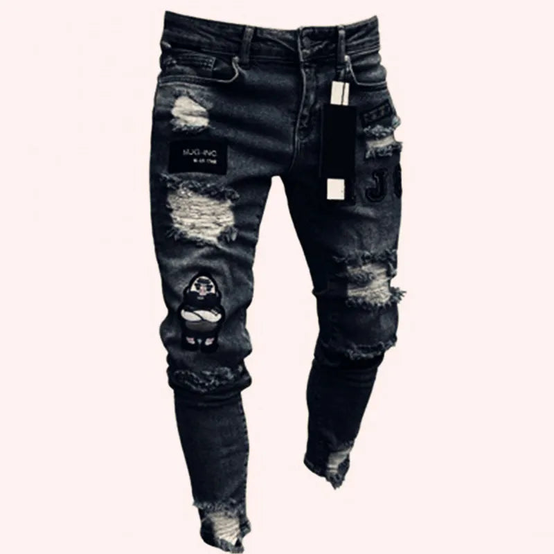 Men's Stretch Straight Leg Jeans – Casual Streetwear Denim for All Seasons