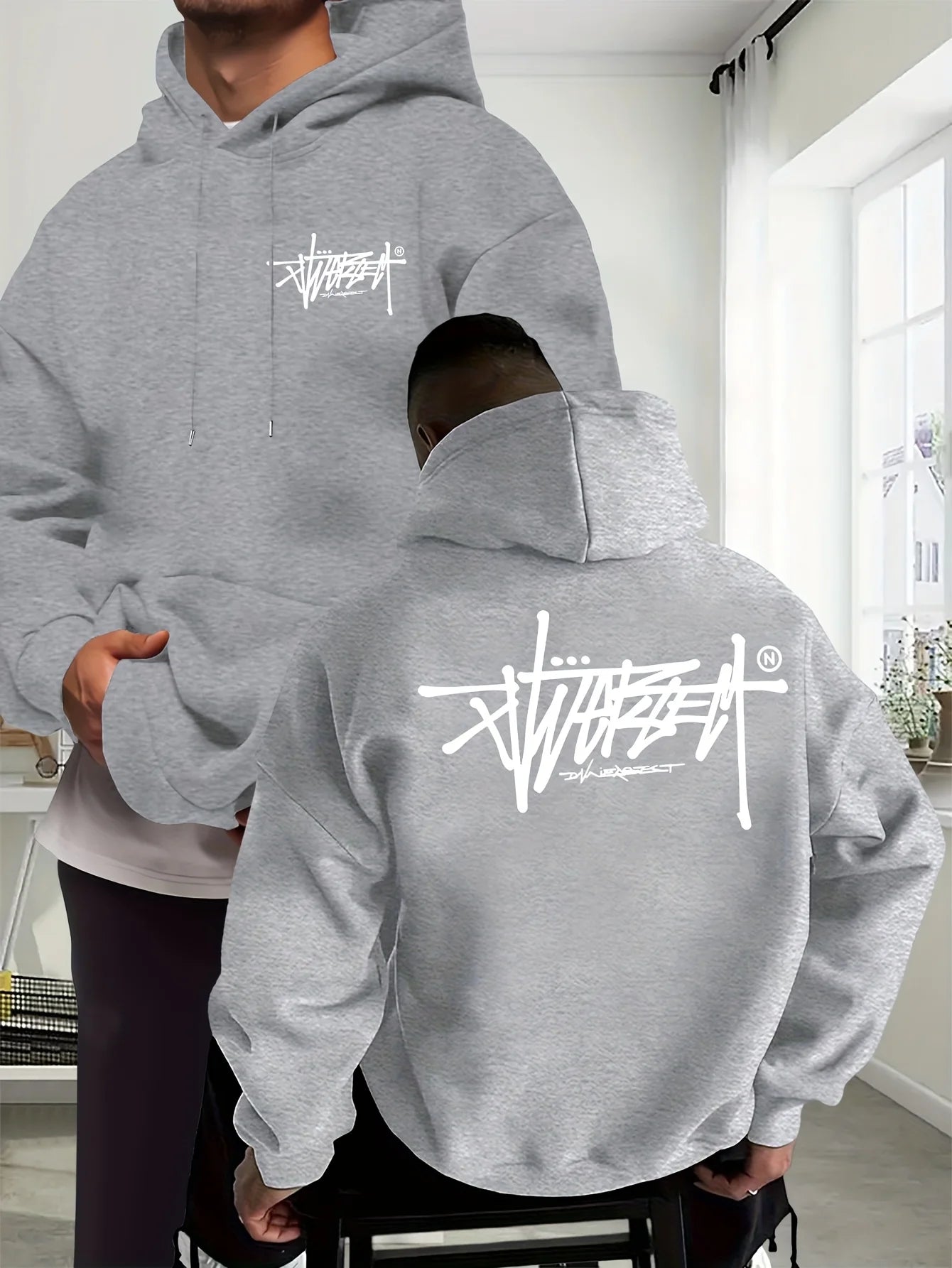 Hoodie Graffiti Lettres Unisexe - Sweat Street Hip-Hop Automne Hiver