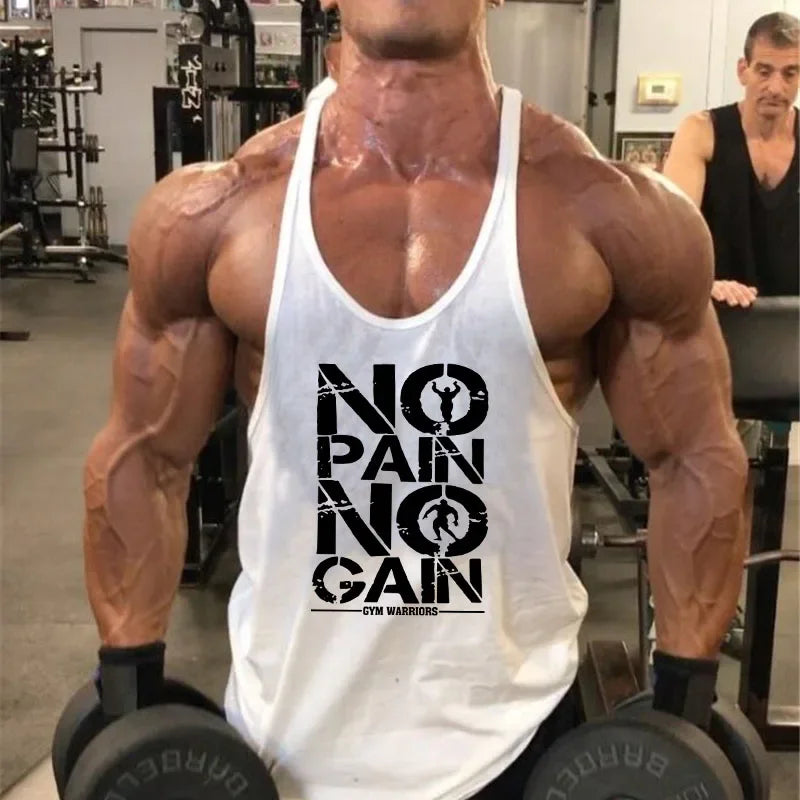 Bodybuilding stringer tank top man Cotton Gym sleeveless shirt men Fitness Vest Singlet sportswear workout tanktop