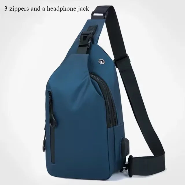Men Multifunction Anti Theft USB Shoulder Bag Man Crossbody Cross Body Travel Sling Chest Bags Pack Messenger Pack