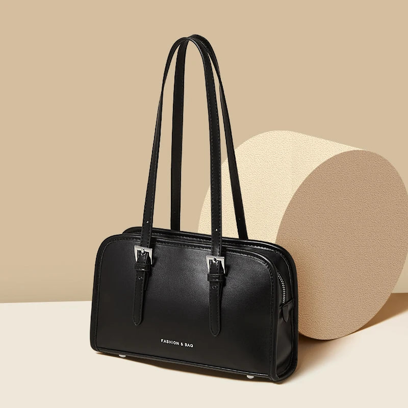FOXER Soft PU Shoulder Bag for Women 2026 Trendy Fashion Solid Handbag Luxury Design Ladies Underarm Bag Purse