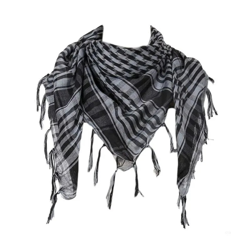 Unisex Tactical Houndstooth Scarf – Warm, Windproof, Spring-Winter