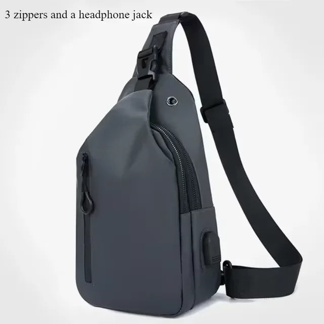 Men Multifunction Anti Theft USB Shoulder Bag Man Crossbody Cross Body Travel Sling Chest Bags Pack Messenger Pack