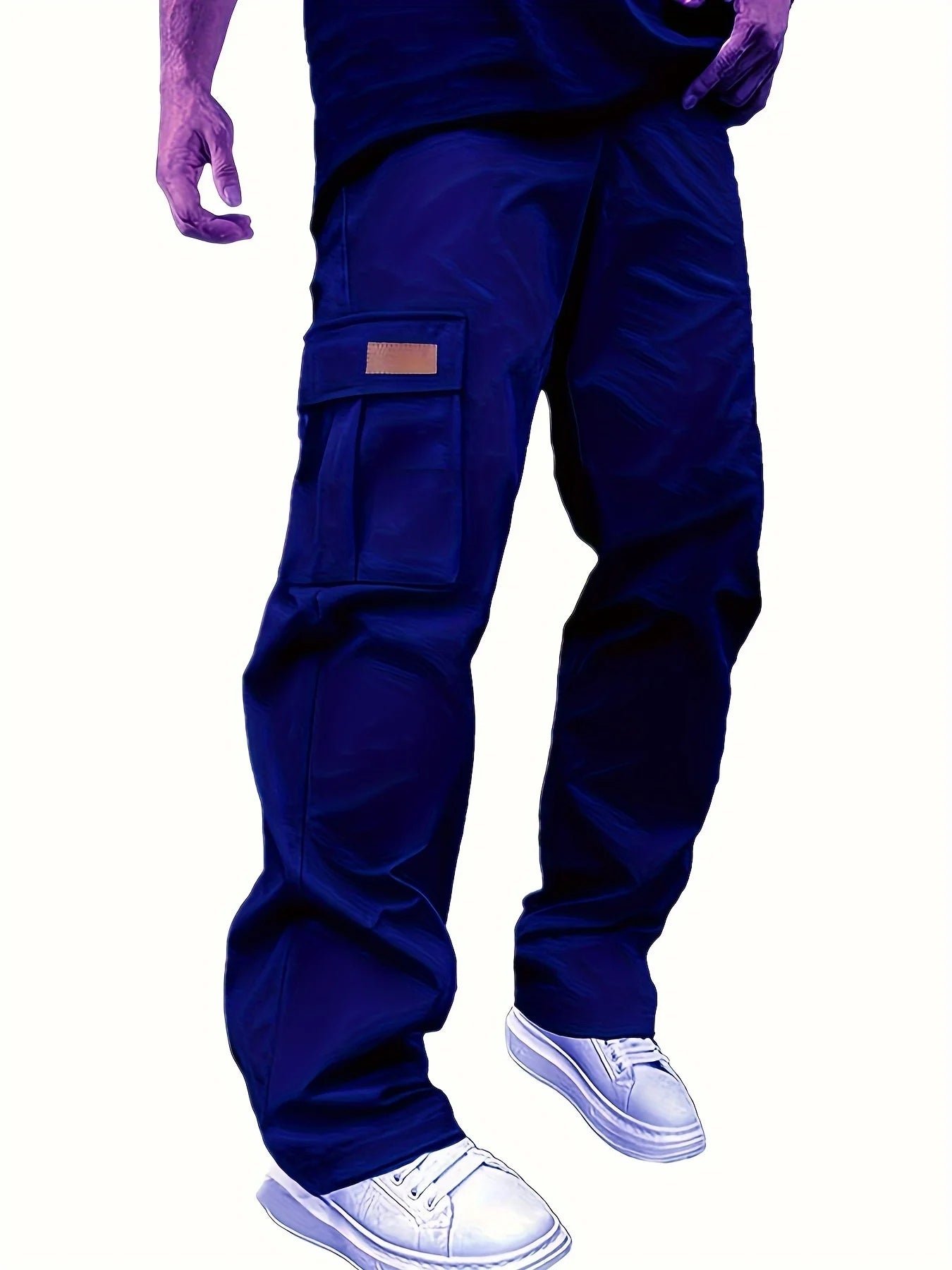 2026 new men's workwear pants, European and American men's loose straight casual pants, men's workwear pocket pants