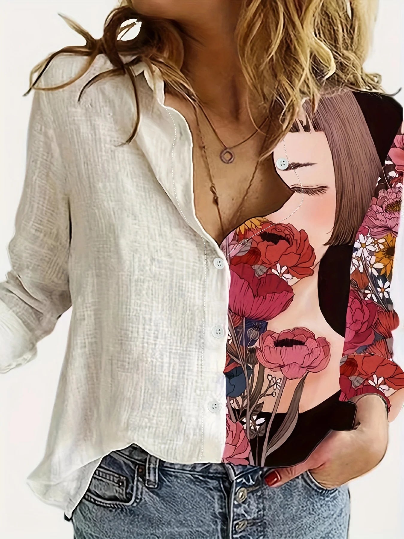 Women's High Neck Long Sleeve Top – Elegant Vintage Style