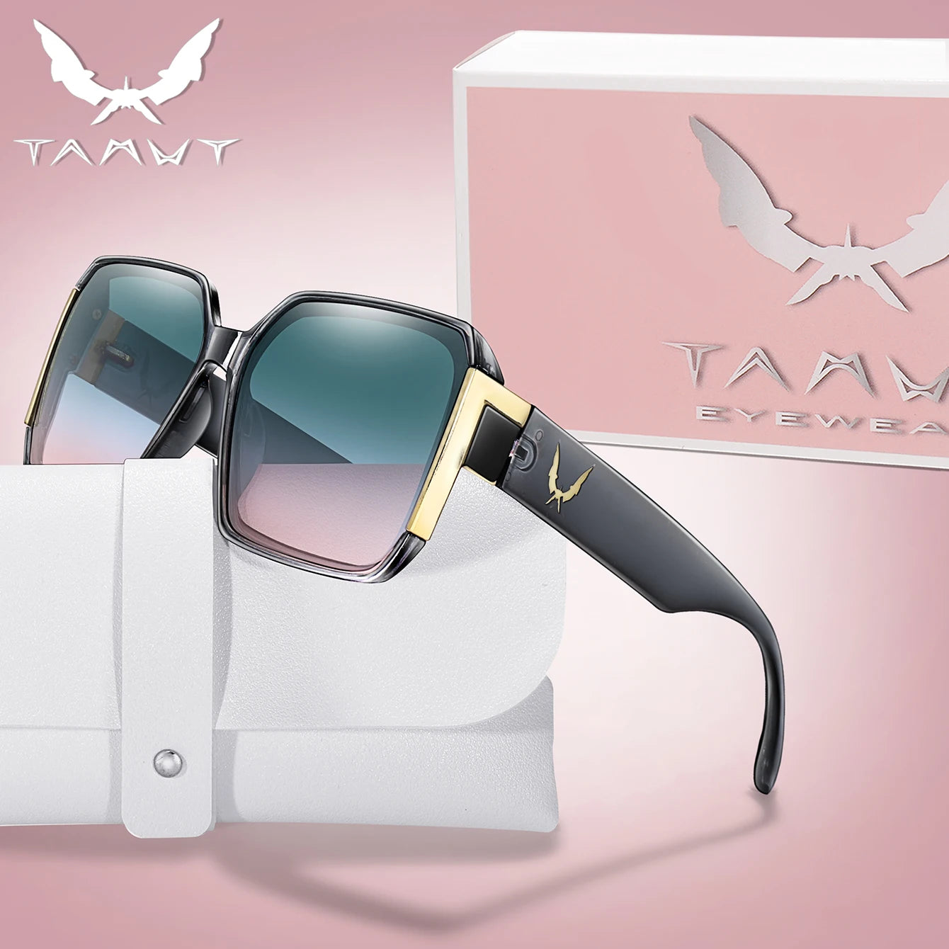 Lunettes de soleil carrées de luxe – Protection UV unisexe pour l'extérieur et le voyage