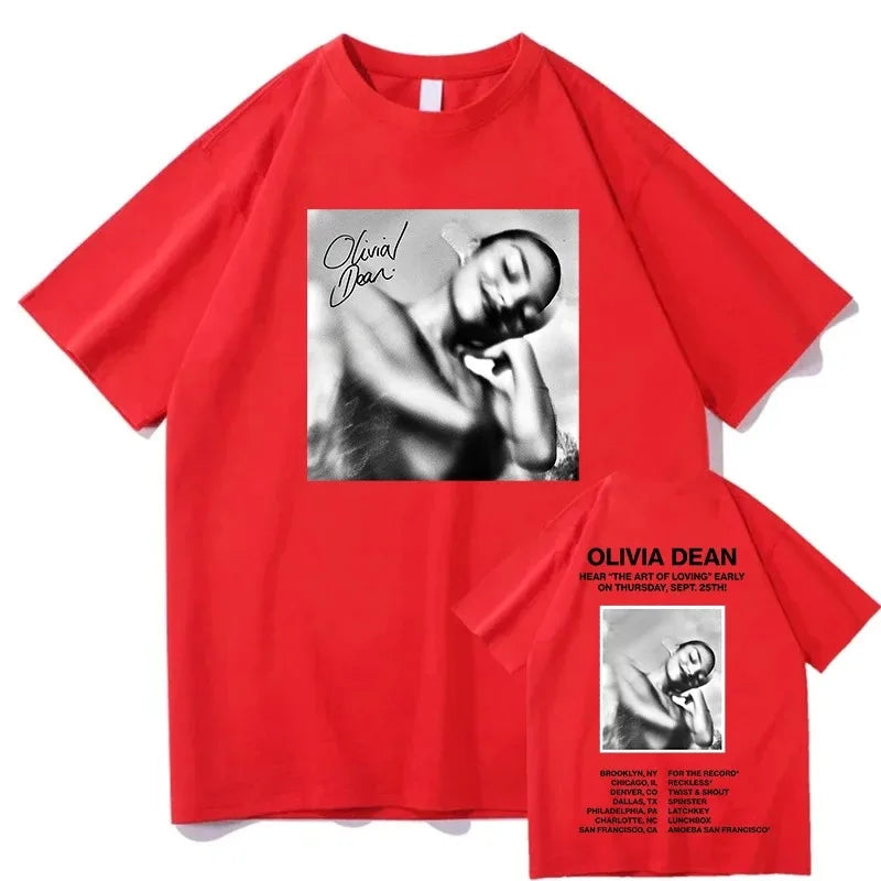 Tees Fashion Olivia Dean The Art of Loving T-shirts Cotton Loose Women_Men Tshirts Casual Male Female Short Sleeves