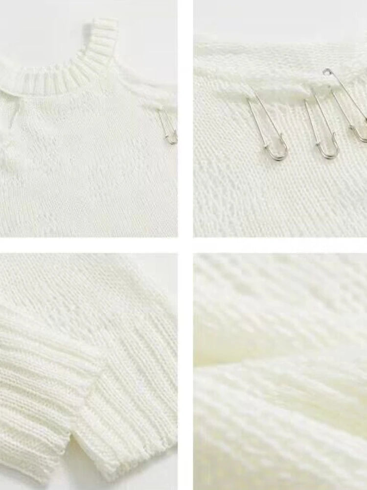 Women's Off-Shoulder Sweater – Korean Streetwear Style