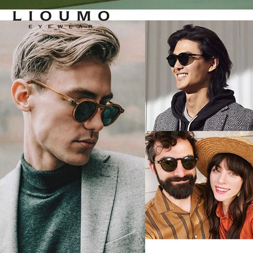 Classic Round Sunglasses Polarized Man Fashion Rivet Frame Vintage Leopard Glasses For Woman UV400 Anti-Glare lunettes de soleil