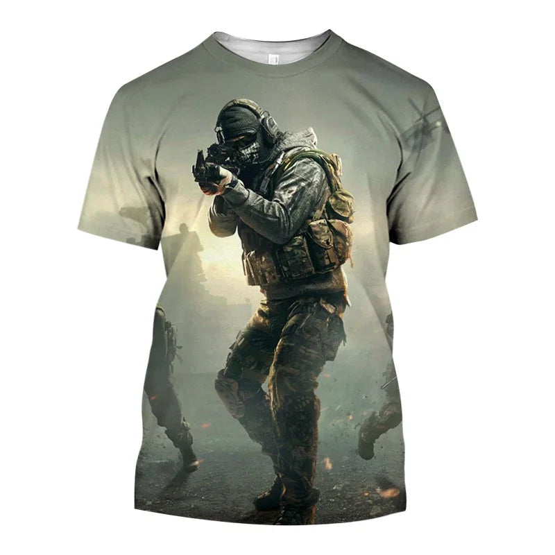 Summer New Hot Call of Duty Game 3d Printed Men's T-shirt Fashion Casual Plus Size Loose Comfortable Breathable Top