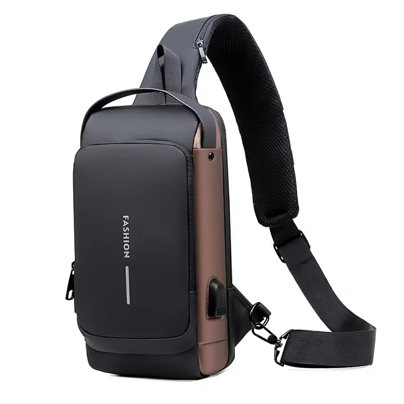 Men Multifunction Anti Theft USB Shoulder Bag Man Crossbody Cross Body Travel Sling Chest Bags Pack Messenger Pack