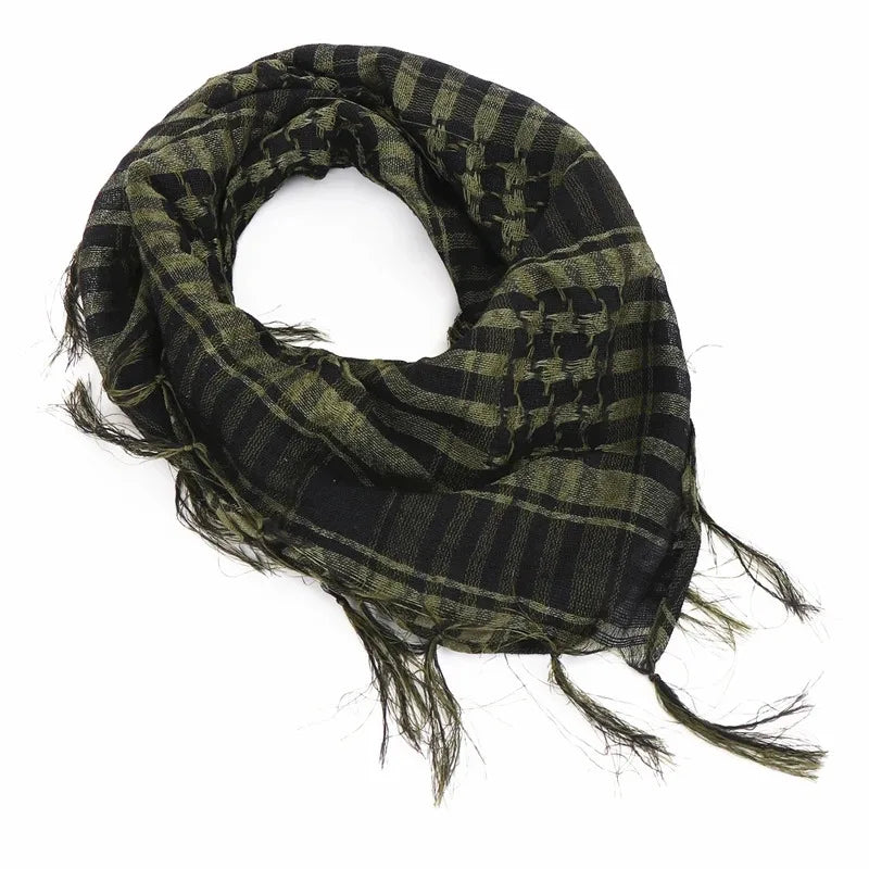 Unisex Tactical Houndstooth Scarf – Warm, Windproof, Spring-Winter