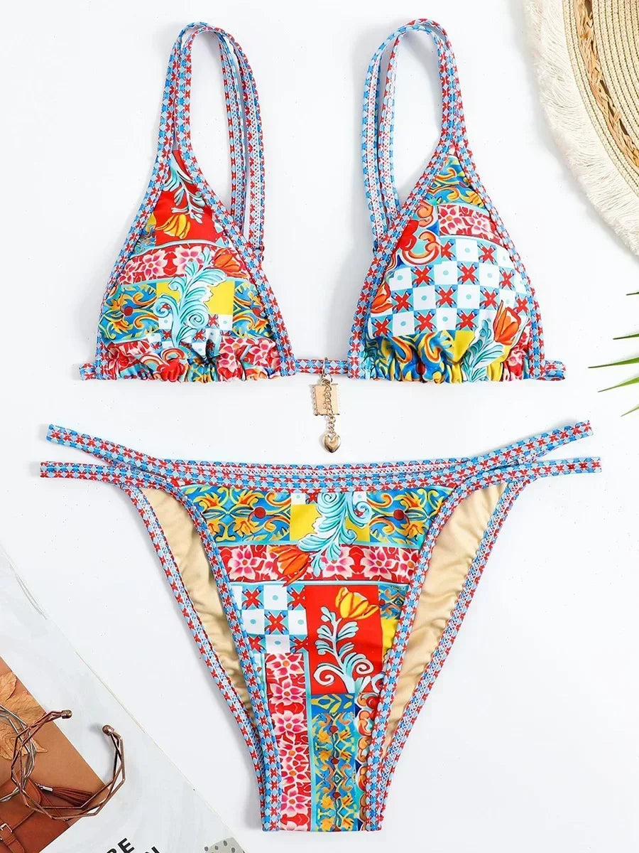 Printed Micro Bikinis 2026 Brazilian Bikini Women Swimwear Female Swimsuit Two-pieces Bikini Set Bathing Suit Swim Beach Wear