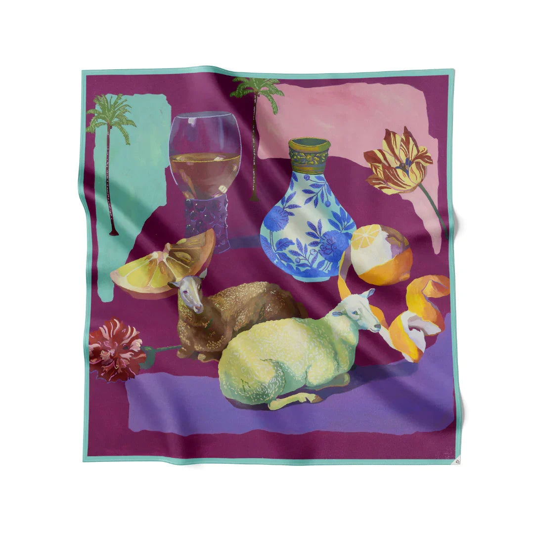 Retro Silk Printed Square Scarf Women Vintage Floral Geometric Pattern Spring Satin Scarfs 2026 Fashion All-match Casual Outwear