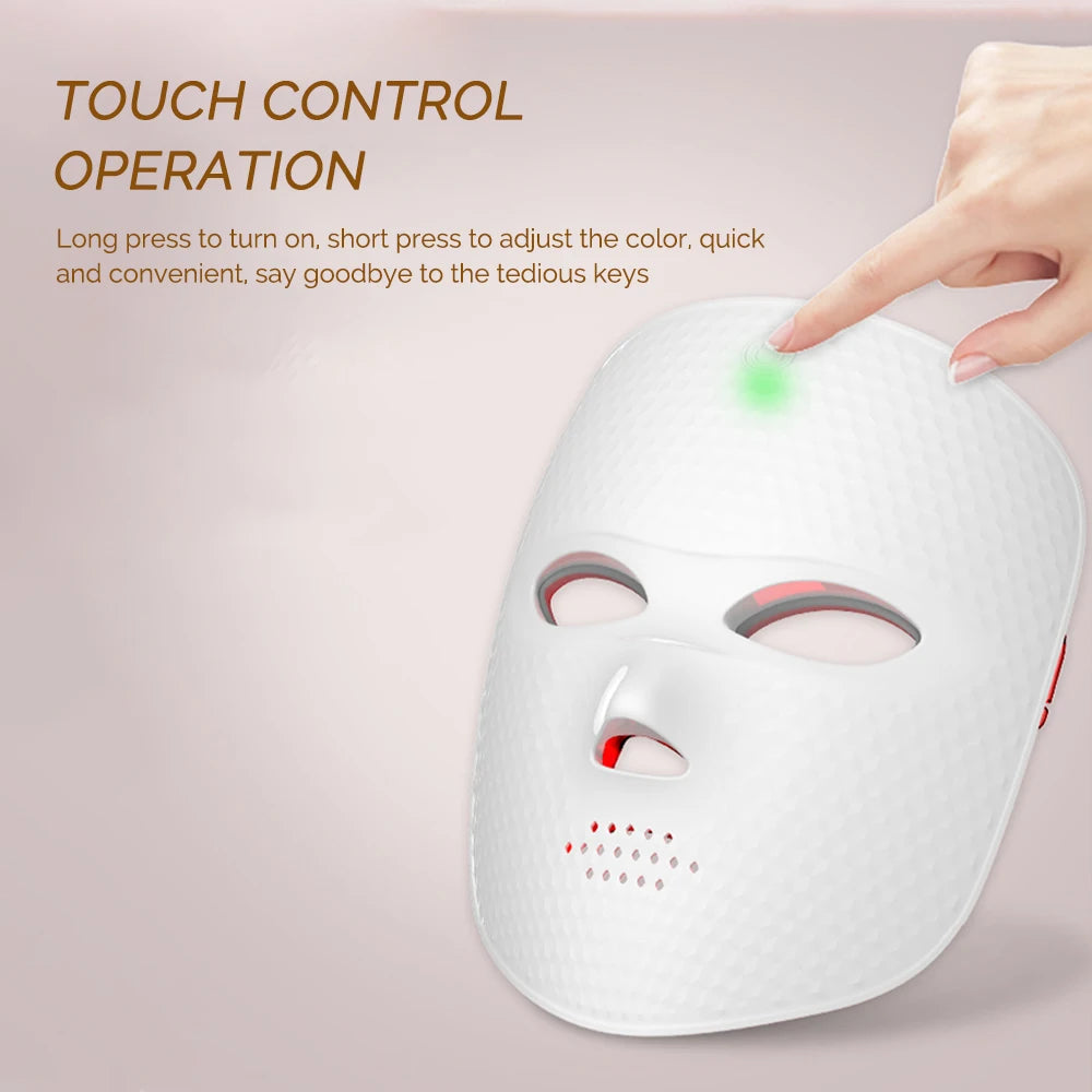 7 Colors LED Face Facial Mask LED Light Photon Mask Rejuvenation Skin Care LED Face Mask Beauty Brighten Skin Care Tool