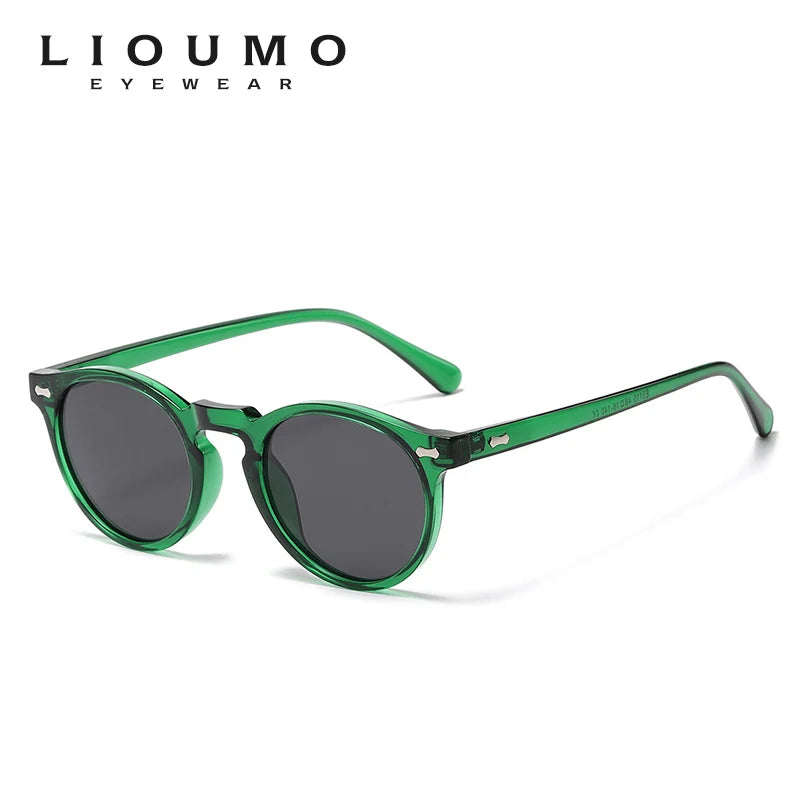 Classic Round Sunglasses Polarized Man Fashion Rivet Frame Vintage Leopard Glasses For Woman UV400 Anti-Glare lunettes de soleil