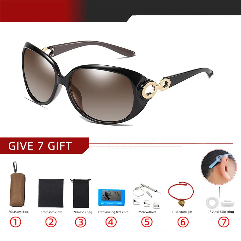Lunettes de soleil polarisées pour femme – style papillon miroir UV400