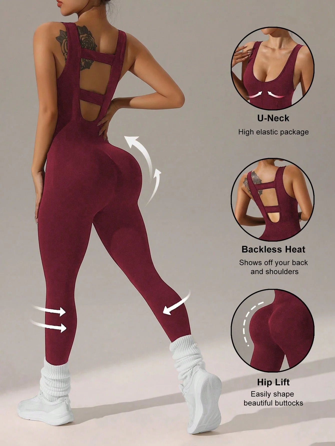 Women's vest trousers jumpsuits - sexy hollow vest design - elastic and soft yoga running suit