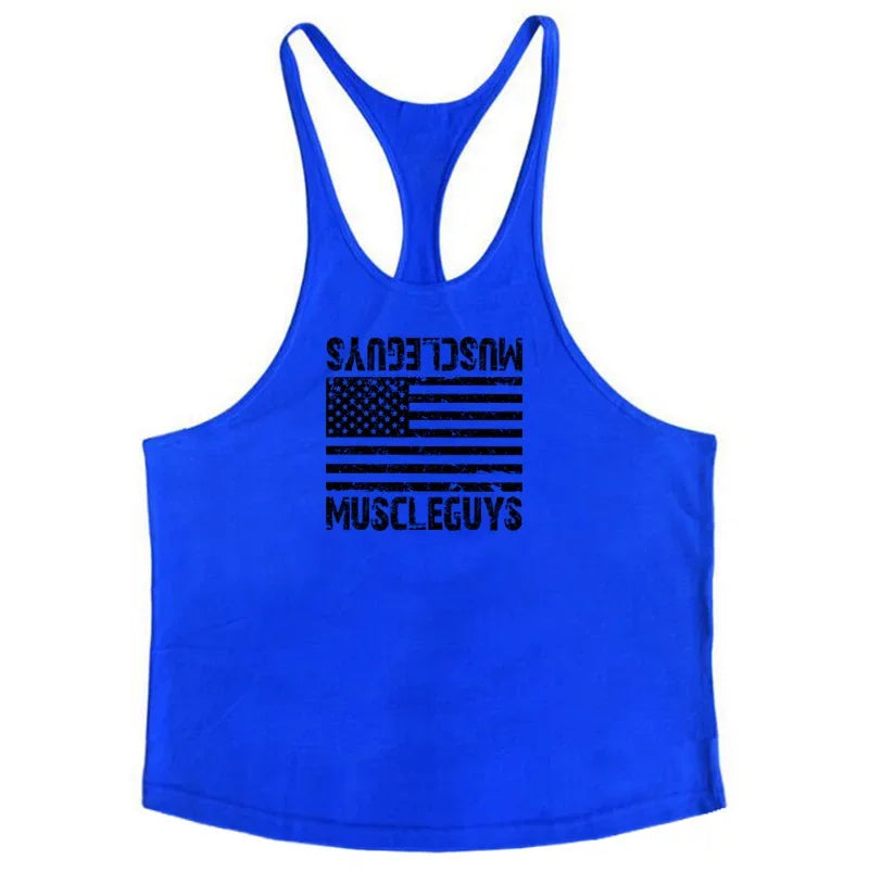 Bodybuilding stringer tank top man Cotton Gym sleeveless shirt men Fitness Vest Singlet sportswear workout tanktop