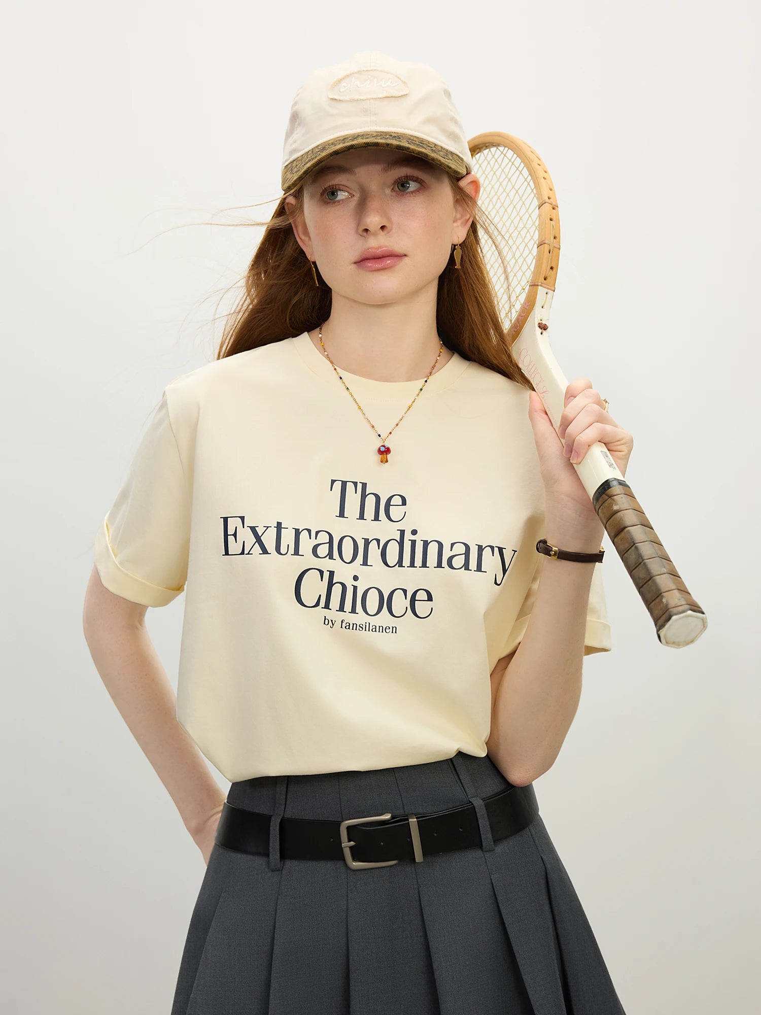 Round Neck Casual All-match Letter Short-sleeved T-shirt for Women 2025 Summer Vacation Season Fashionable Top 25FS12211