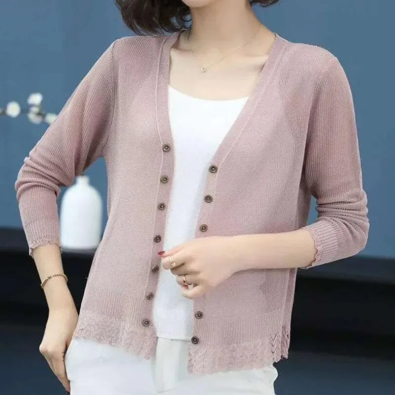 New 2026  Summer Cardigan Women Hollow Out Shawl Knitted Sweater Female Cardigans Women Thin Jacket Coat Ladies Tops