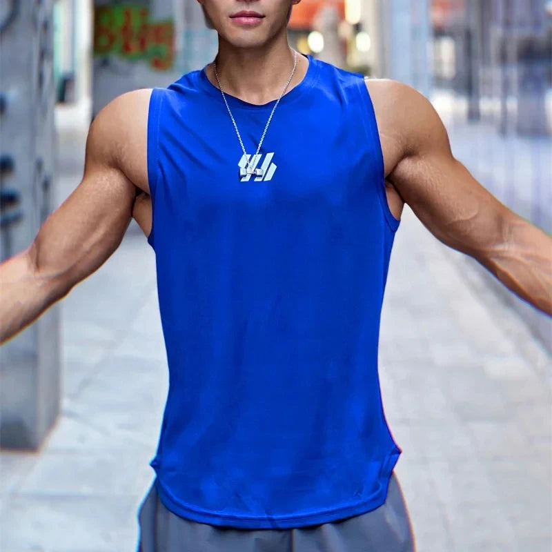 2026 newest Summer Gym Vest High Quality mesh Shirt Sleeveless T-shirts Men Tank Tops running Fitness Sports Vest men Clothing