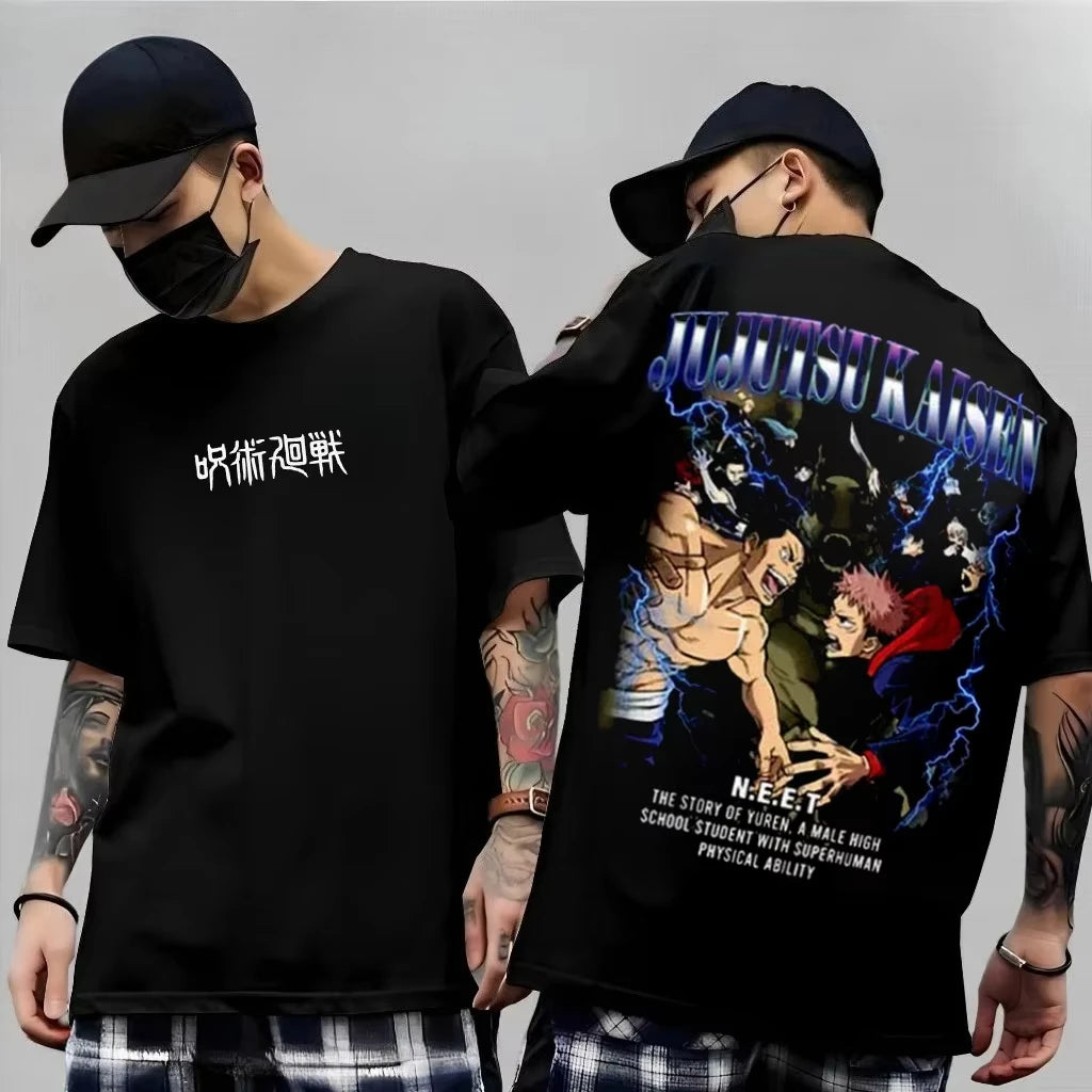 Men's Anime Jujutsu Kaisen T Shirt Toji Fushiguro Cotton Tee Women Short-sleeve Streetwear Casual Gojo Satoru‌ 2026 New Summer