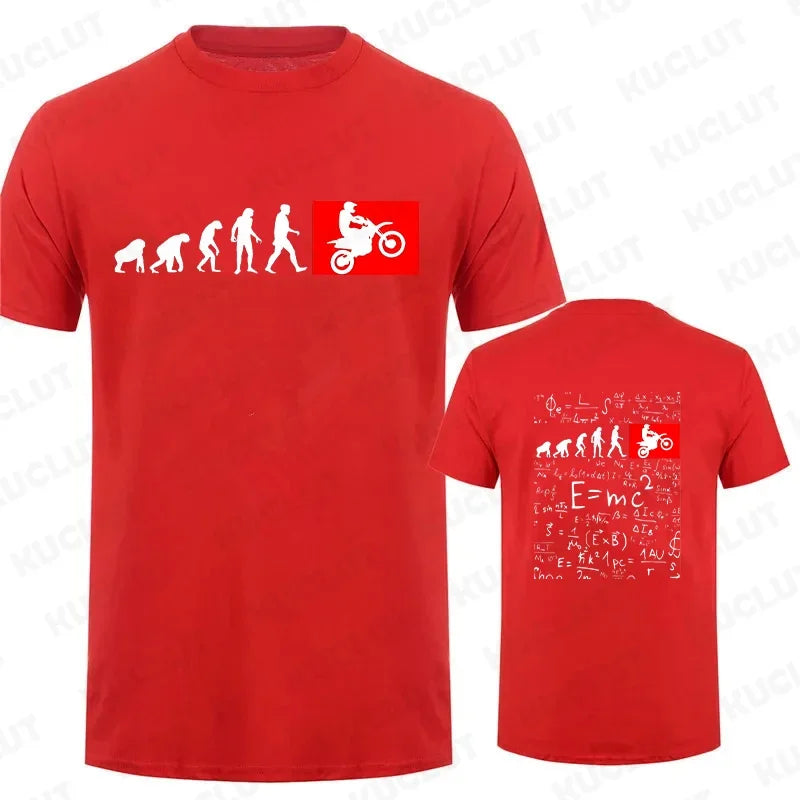 Human Evolution Motocross Design Vintage T-shirt for Men Autocycle Motorbike Speedometer Personalized Print Tees Game Black Tops