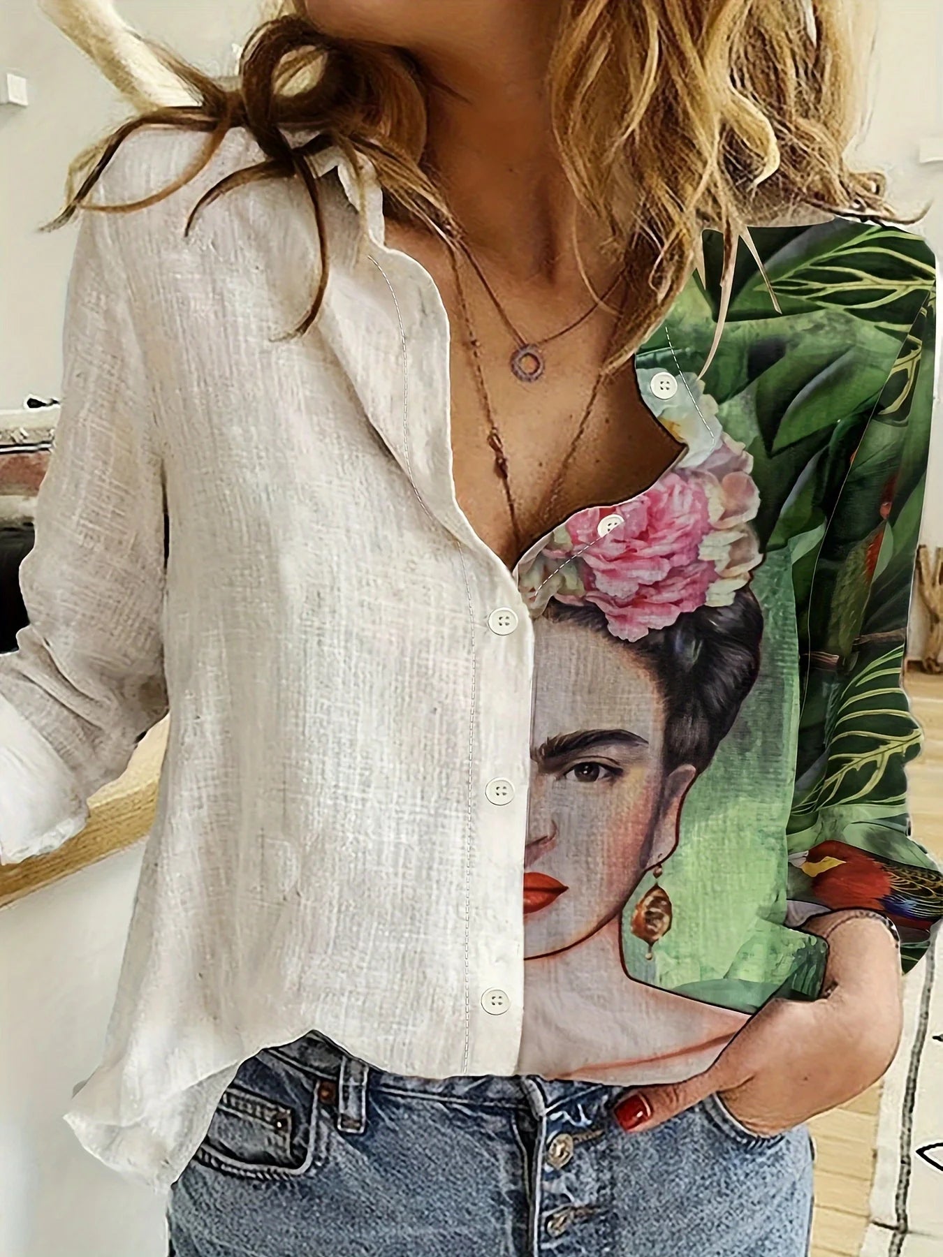 Women's High Neck Long Sleeve Top – Elegant Vintage Style
